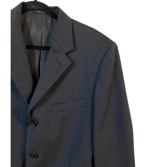 Jones New York Mens Dark Gray Striped 3 Button Blazer Sports Coat Business 40S - Picture 2 of 9